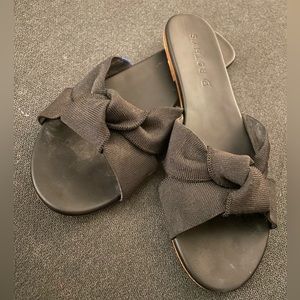 Rothy Black Stretch Knotted Slip on Sandals Size 7.5